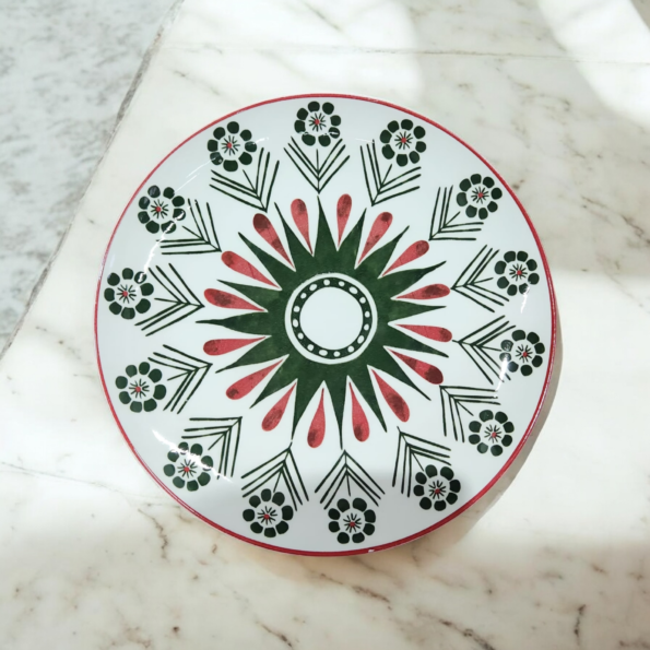 PLATO CERAMICO DECORACION FLORAL