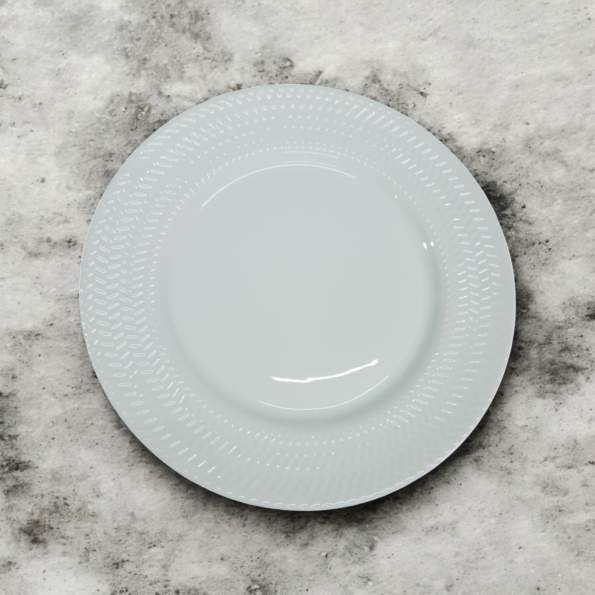 PLATO DE CERAMICA PANDO BLANCO EN RELIEVE