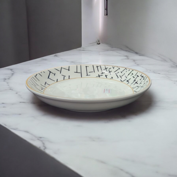 PLATO CERAMICA SEMO PANDO BORDE LINEAS