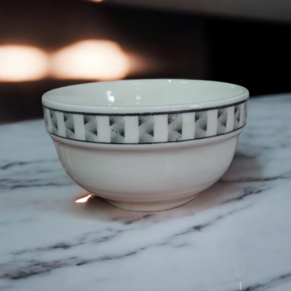 TAZA CERAMICA HONDO BORDE DECORADO LINEAS